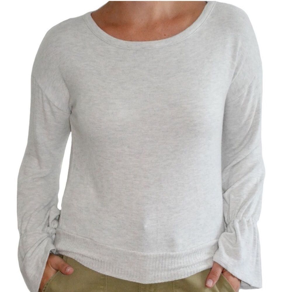 Three Dots Brushed Fleece Sweater Top‎ Long Sleeve Size Large